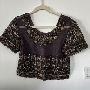 Vintage Benzer Saree Lavender Chili Blouse | Indian Designer | Rare Find